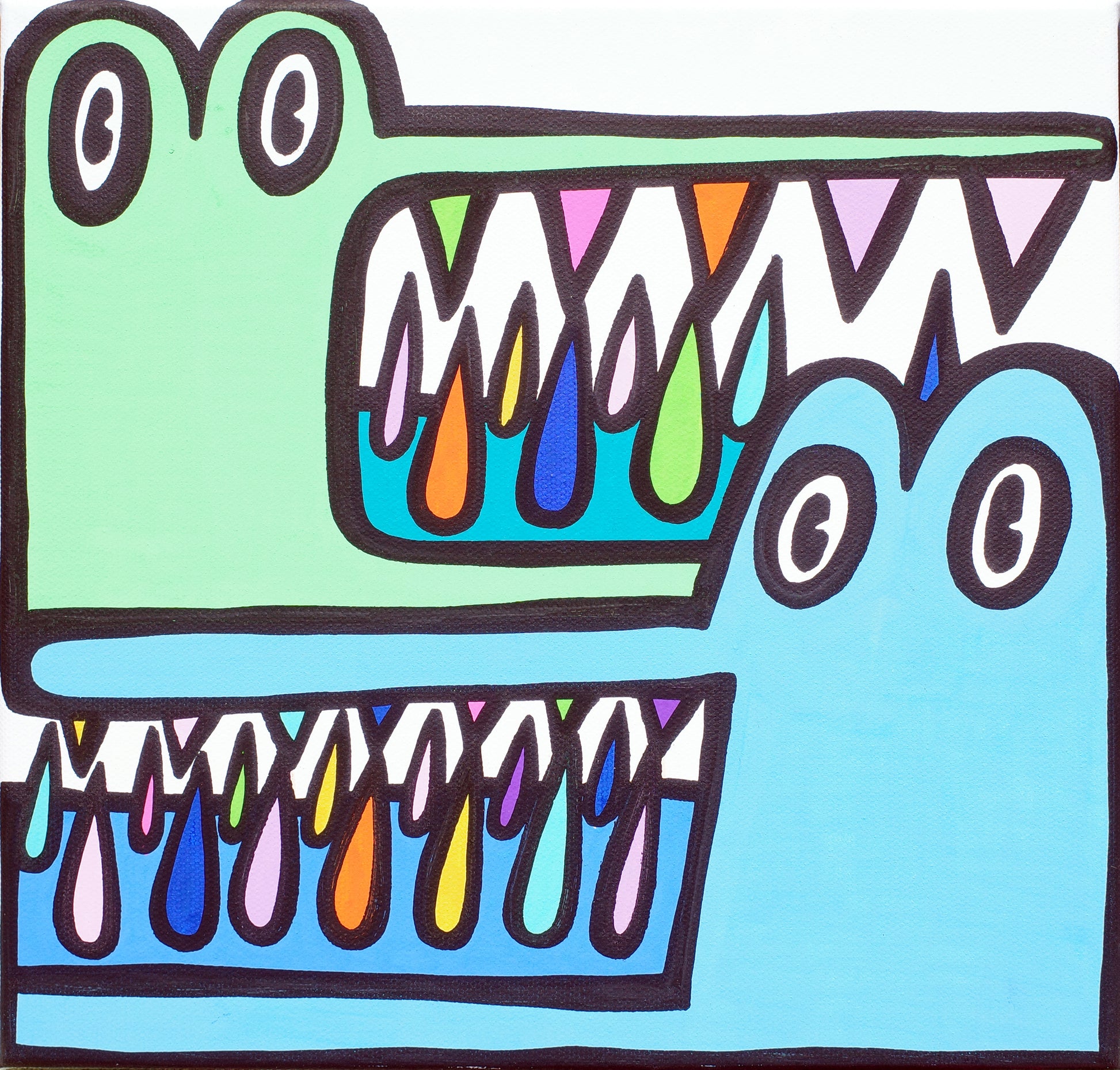 Gem Toothed Crocs - Original painting
