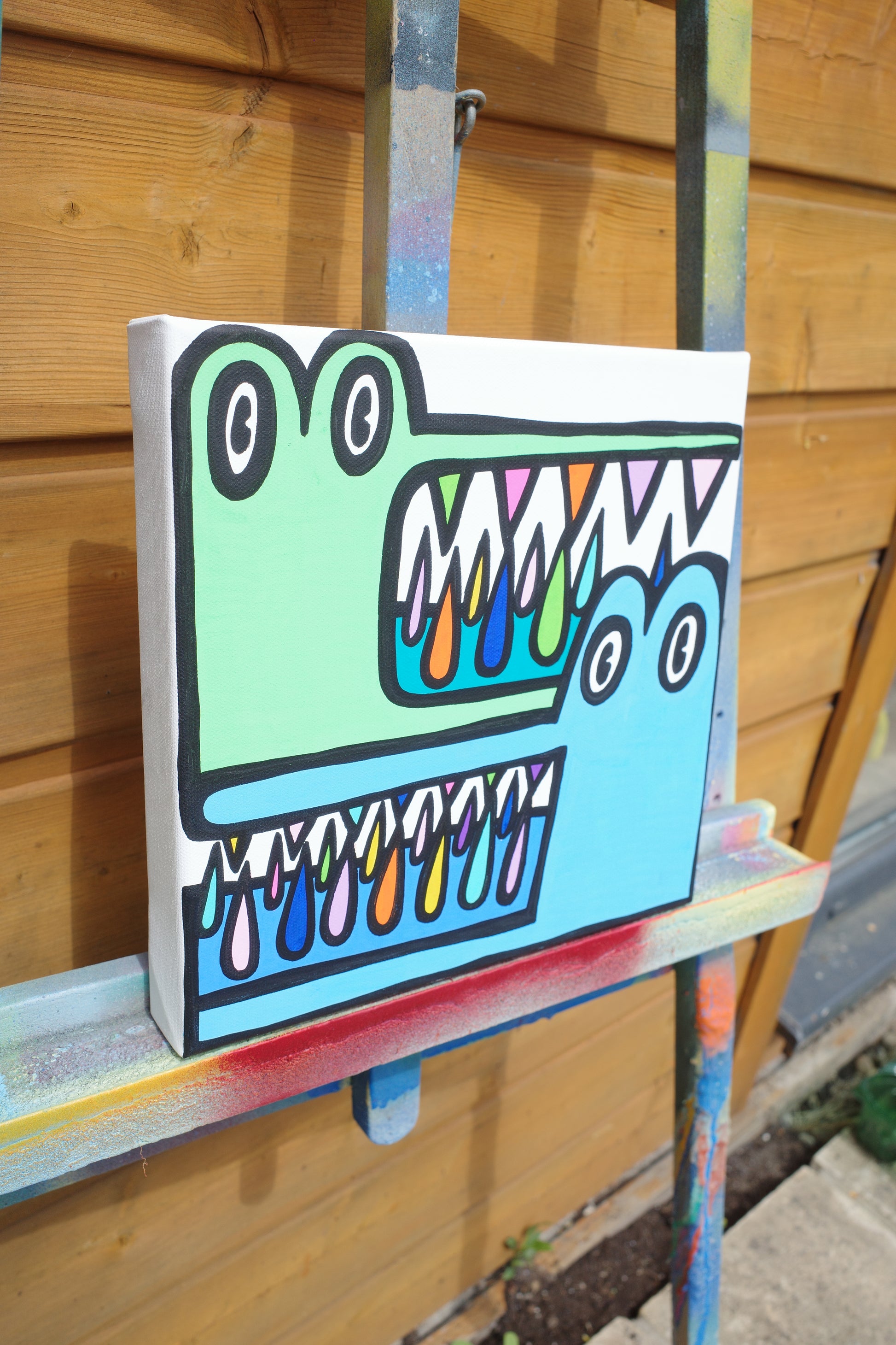 Gem Toothed Crocs - Original painting