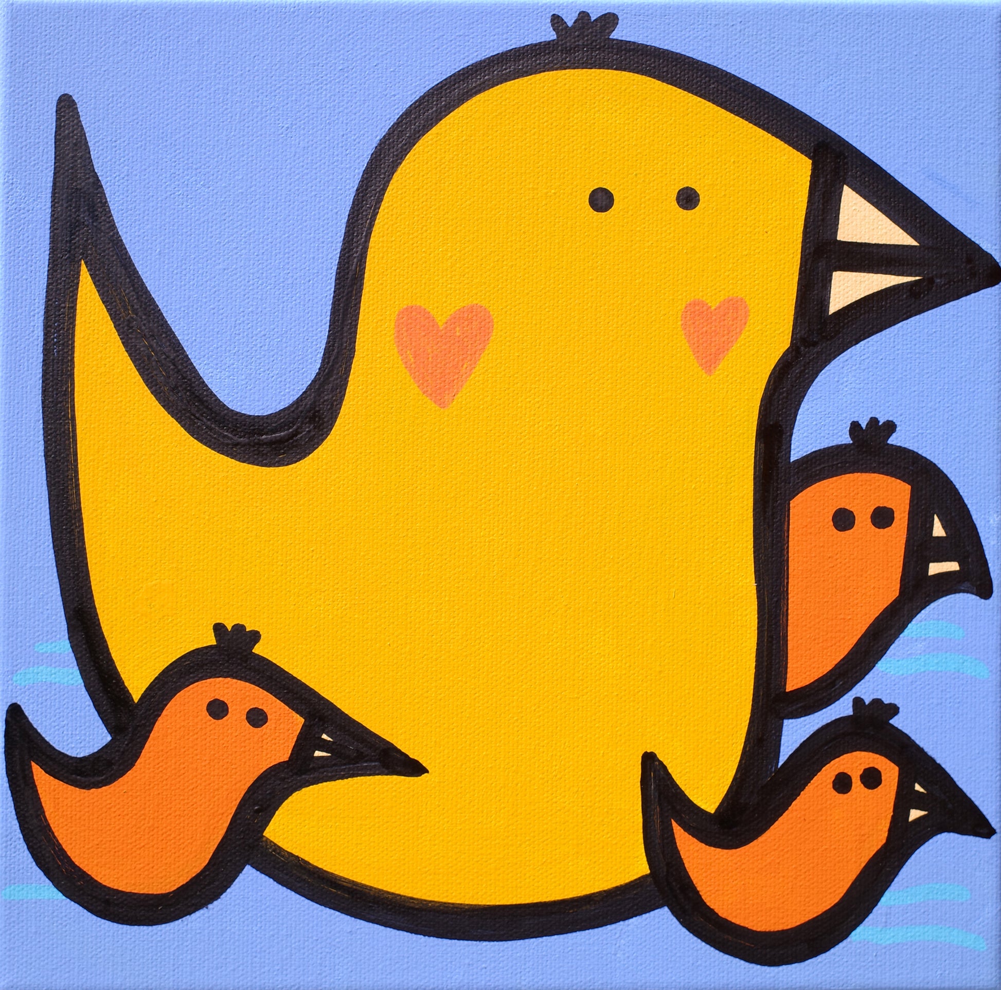 Mum & Young - Ducks - Original painting