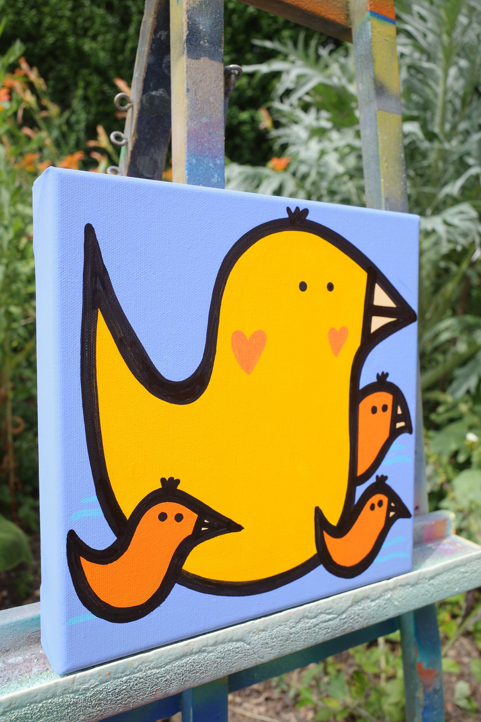Mum & Young - Ducks - Original painting