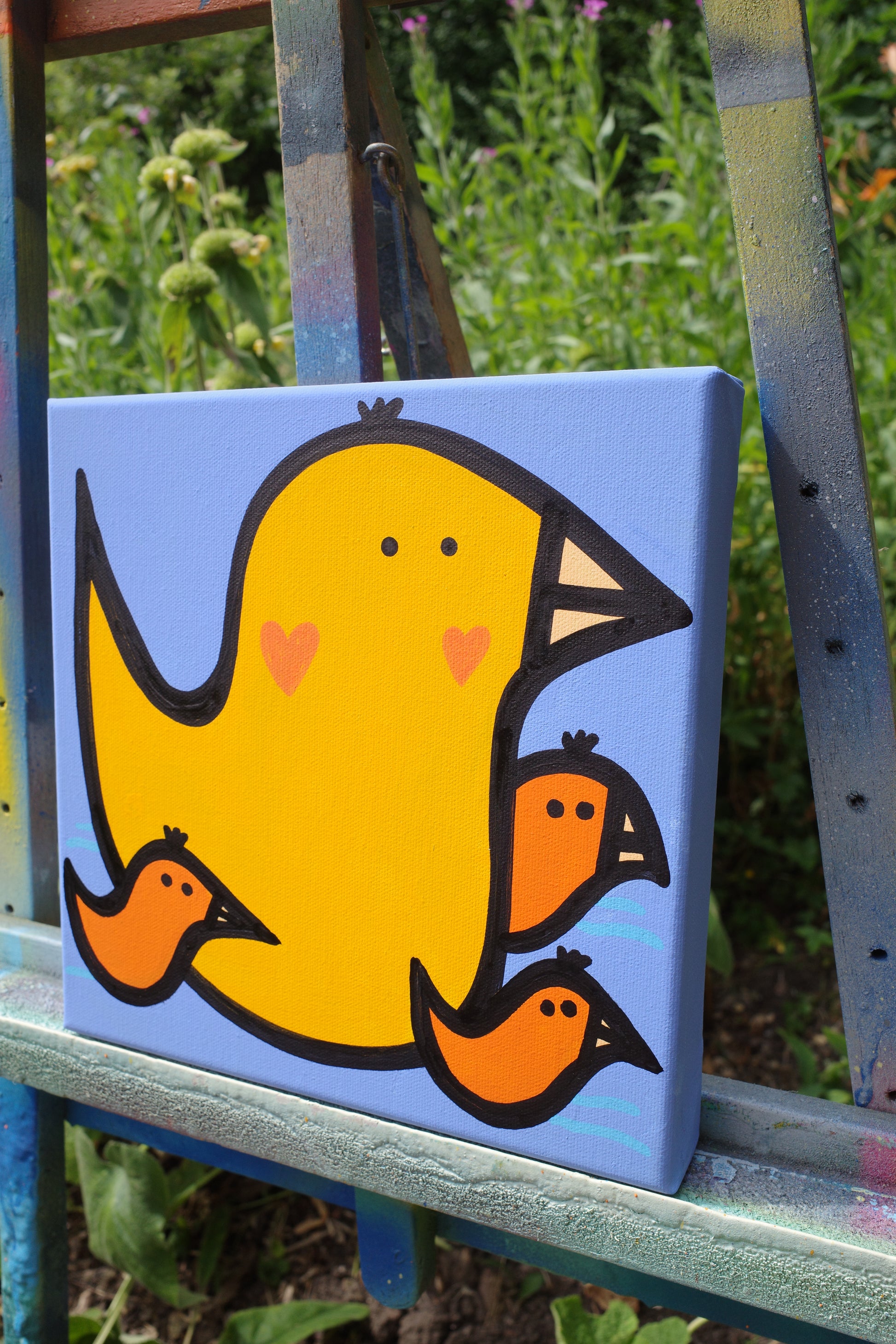 Mum & Young - Ducks - Original painting