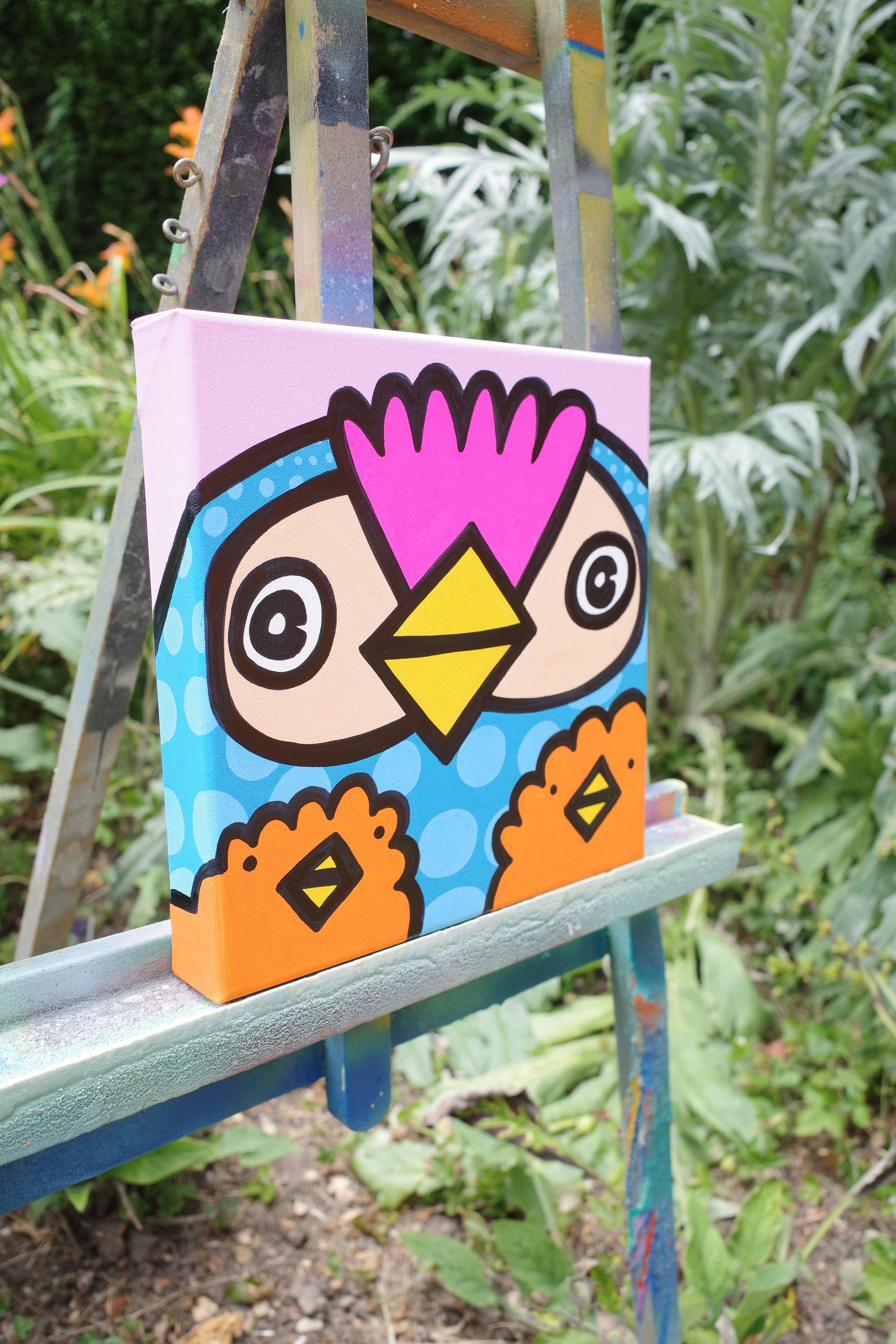 Chicken & Chicks - Original painting