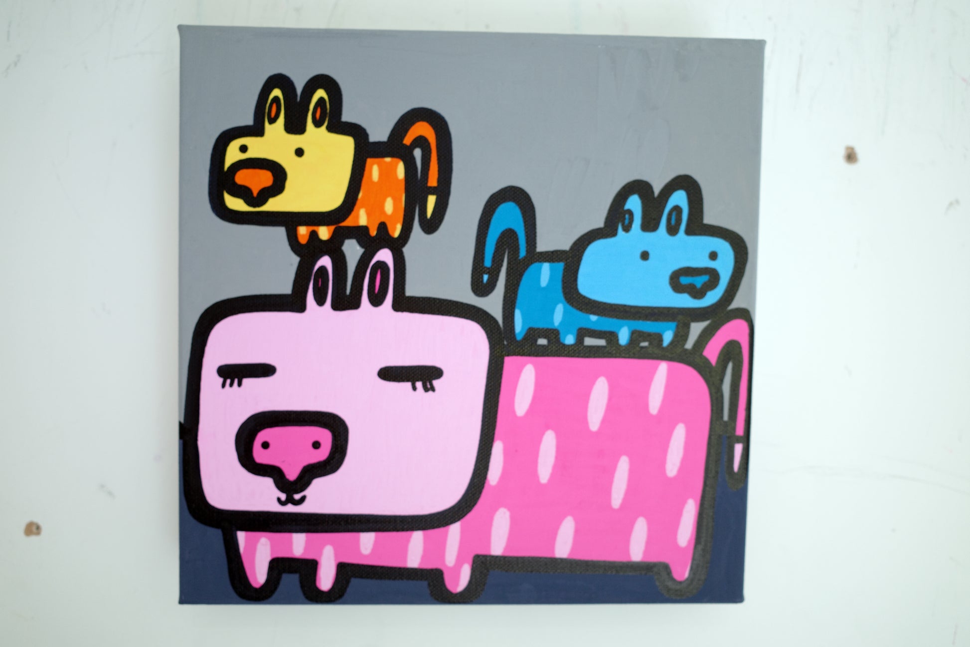 Cat & Kittens  - Original painting