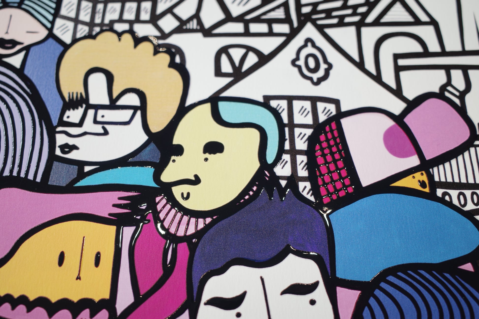 Happy To Be Here - Textured Giclee Print