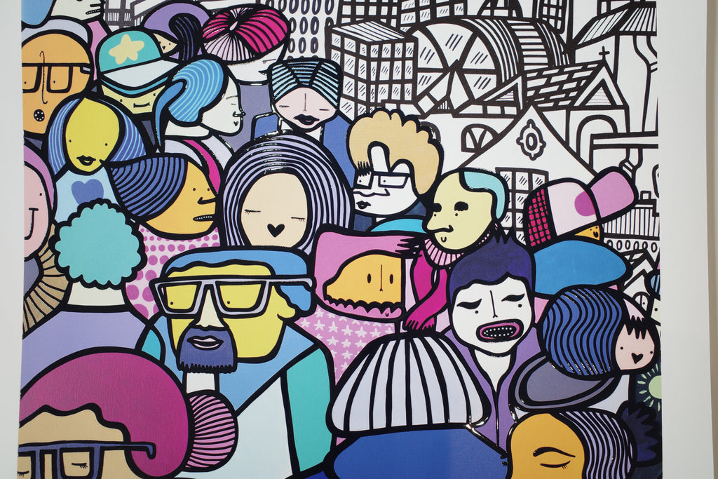 Happy To Be Here - Textured Giclee Print