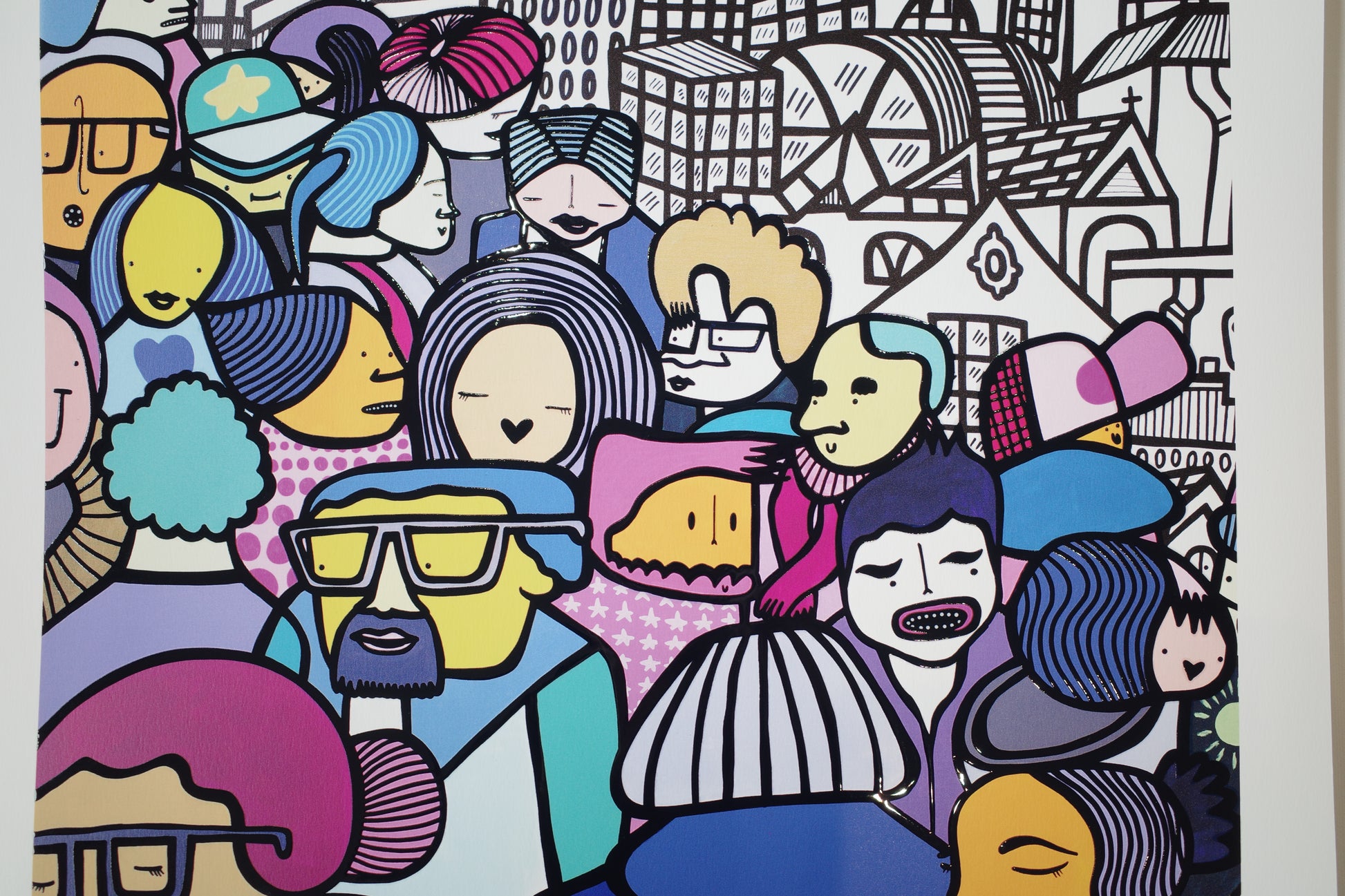 Happy To Be Here - Textured Giclee Print