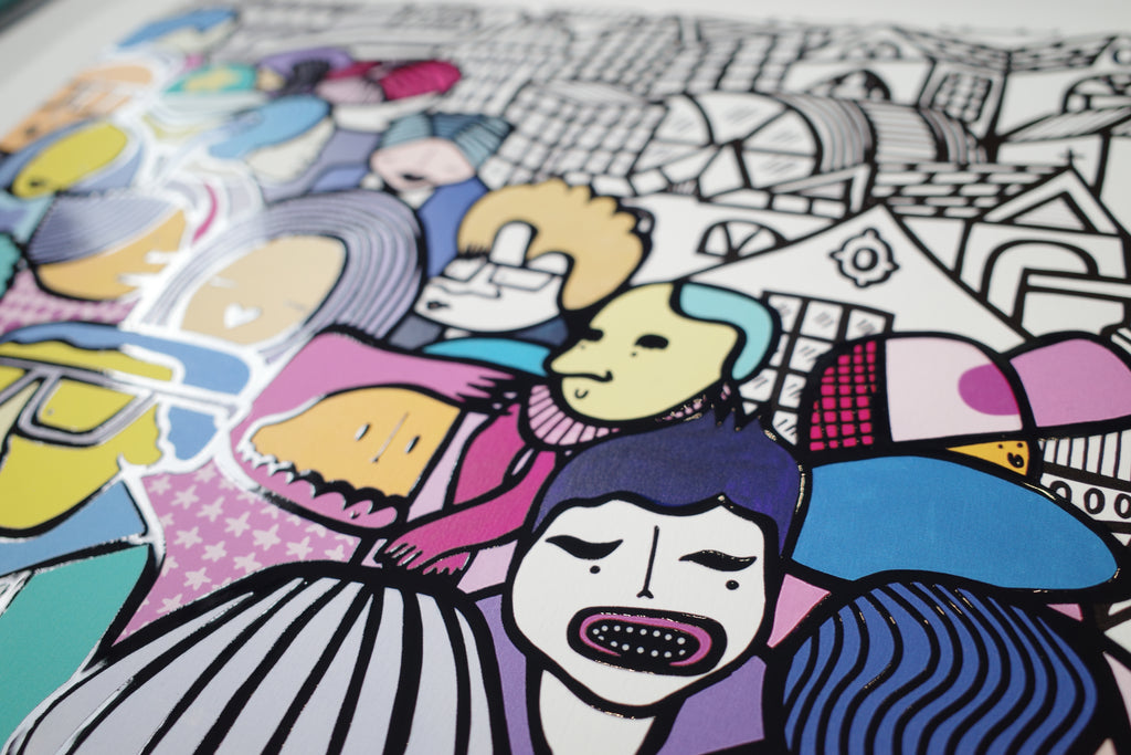 Happy To Be Here - Textured Giclee Print