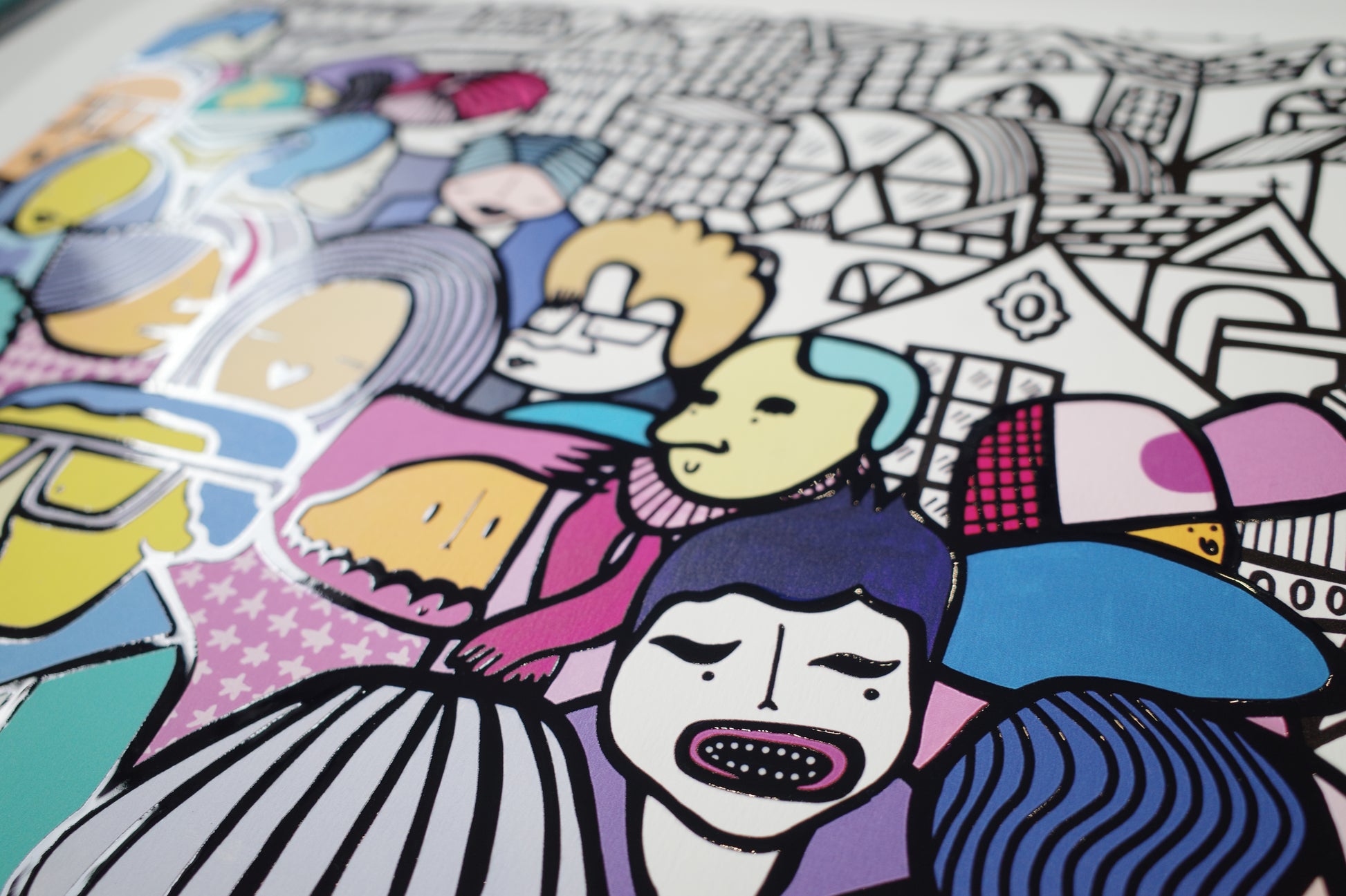 Happy To Be Here - Textured Giclee Print