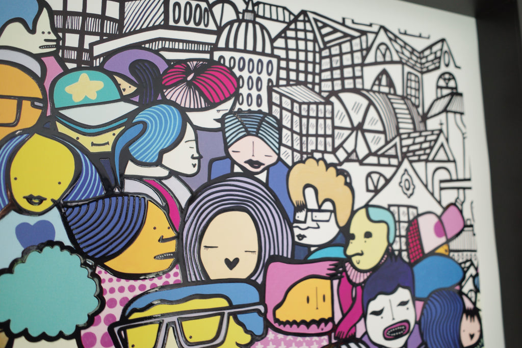 Happy To Be Here - Textured Giclee Print