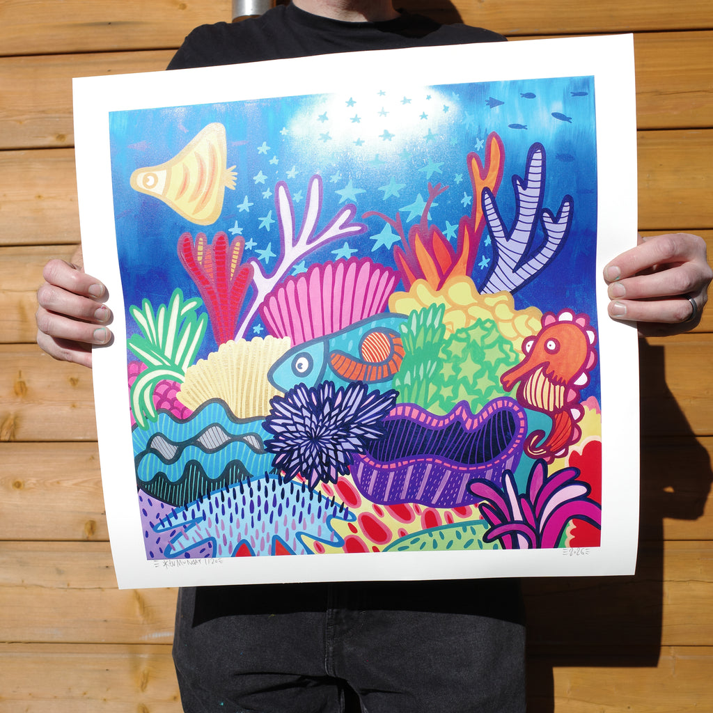 Starlit Reef - Textured Giclee Print