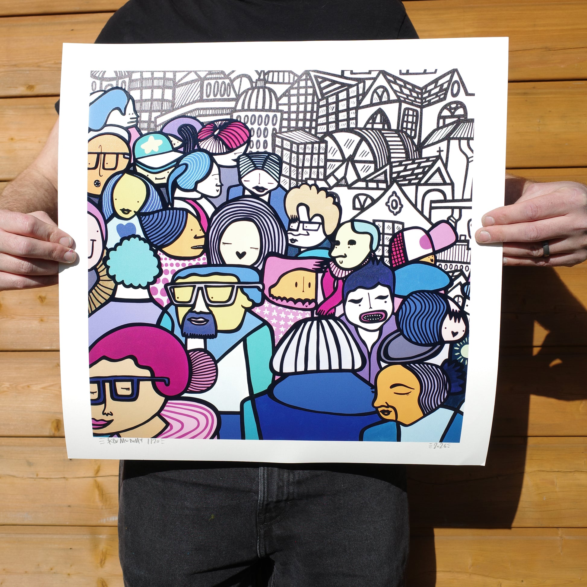 Happy To Be Here - Textured Giclee Print