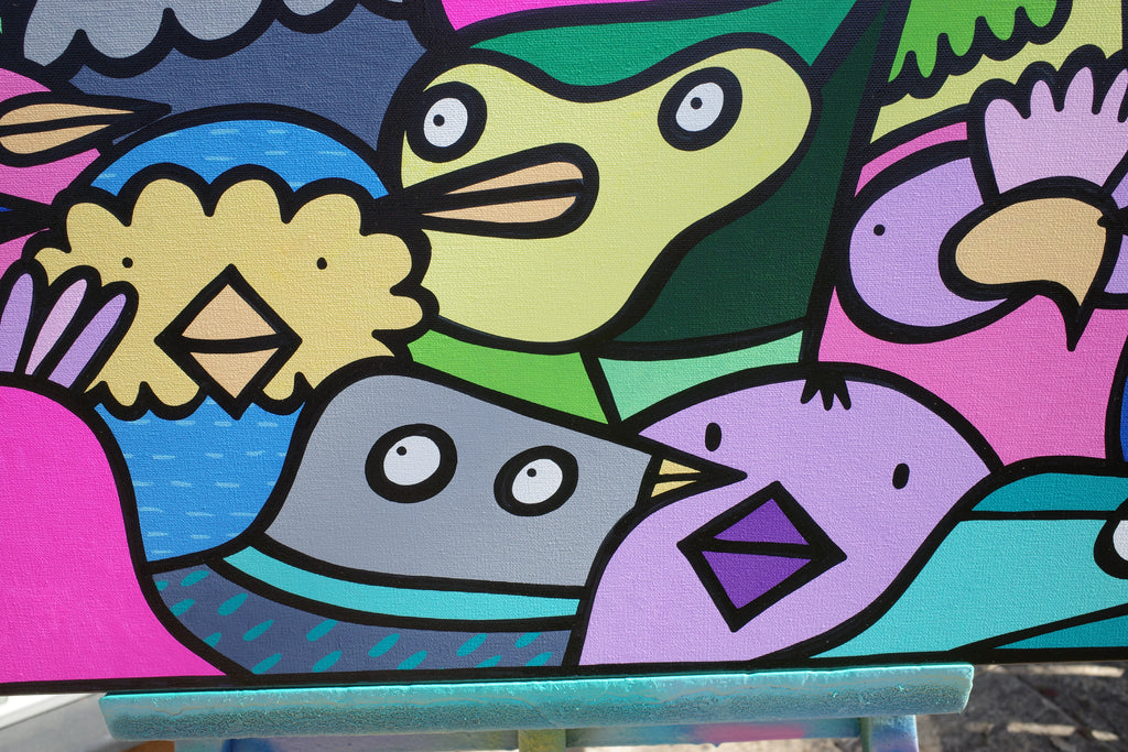 Cheerful Flock - Original Painting