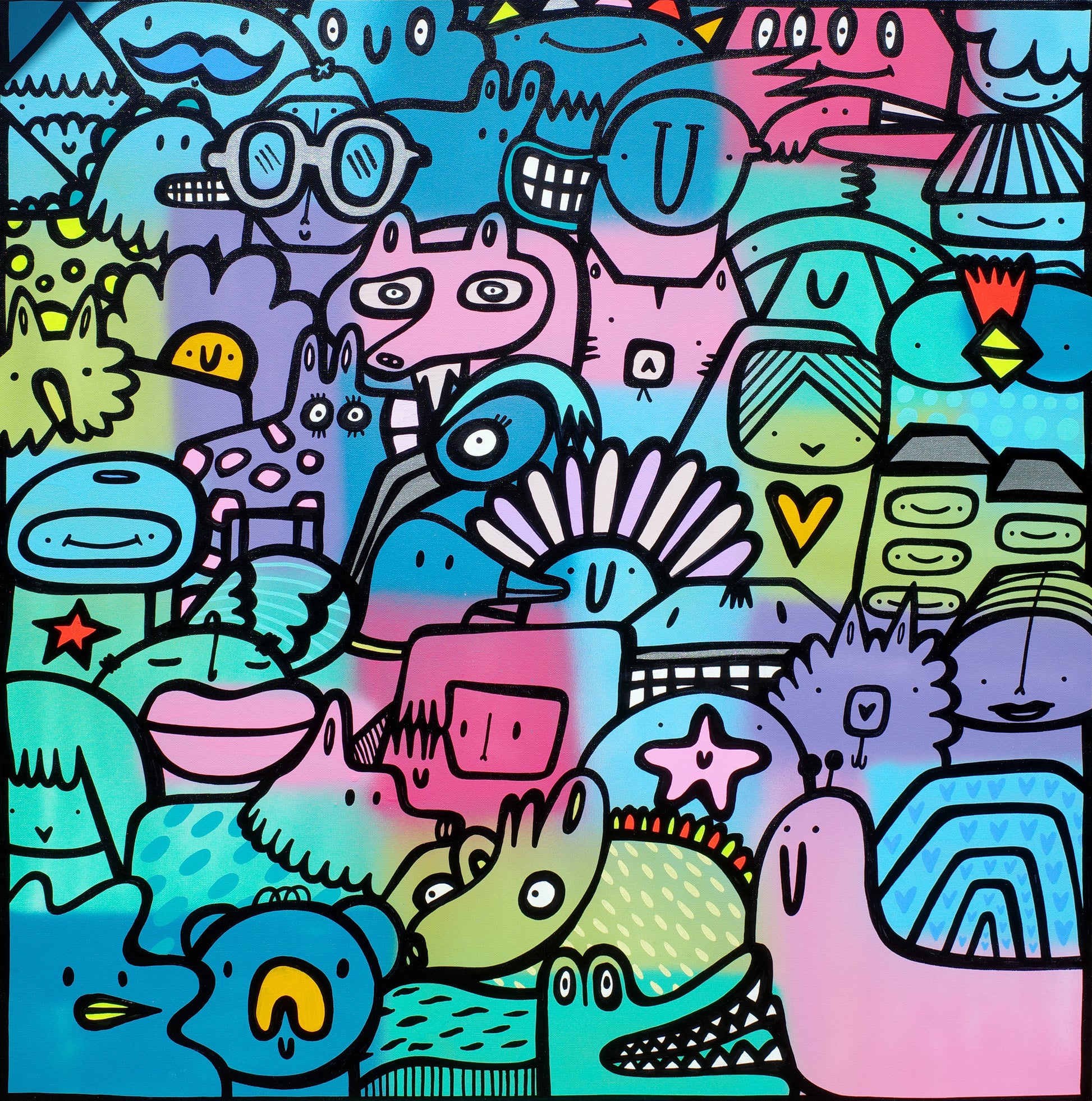 Joining the Crowd - Original Painting