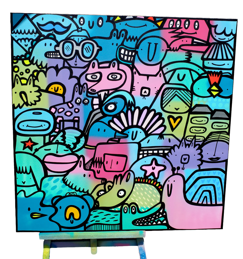 Joining the Crowd - Original Painting