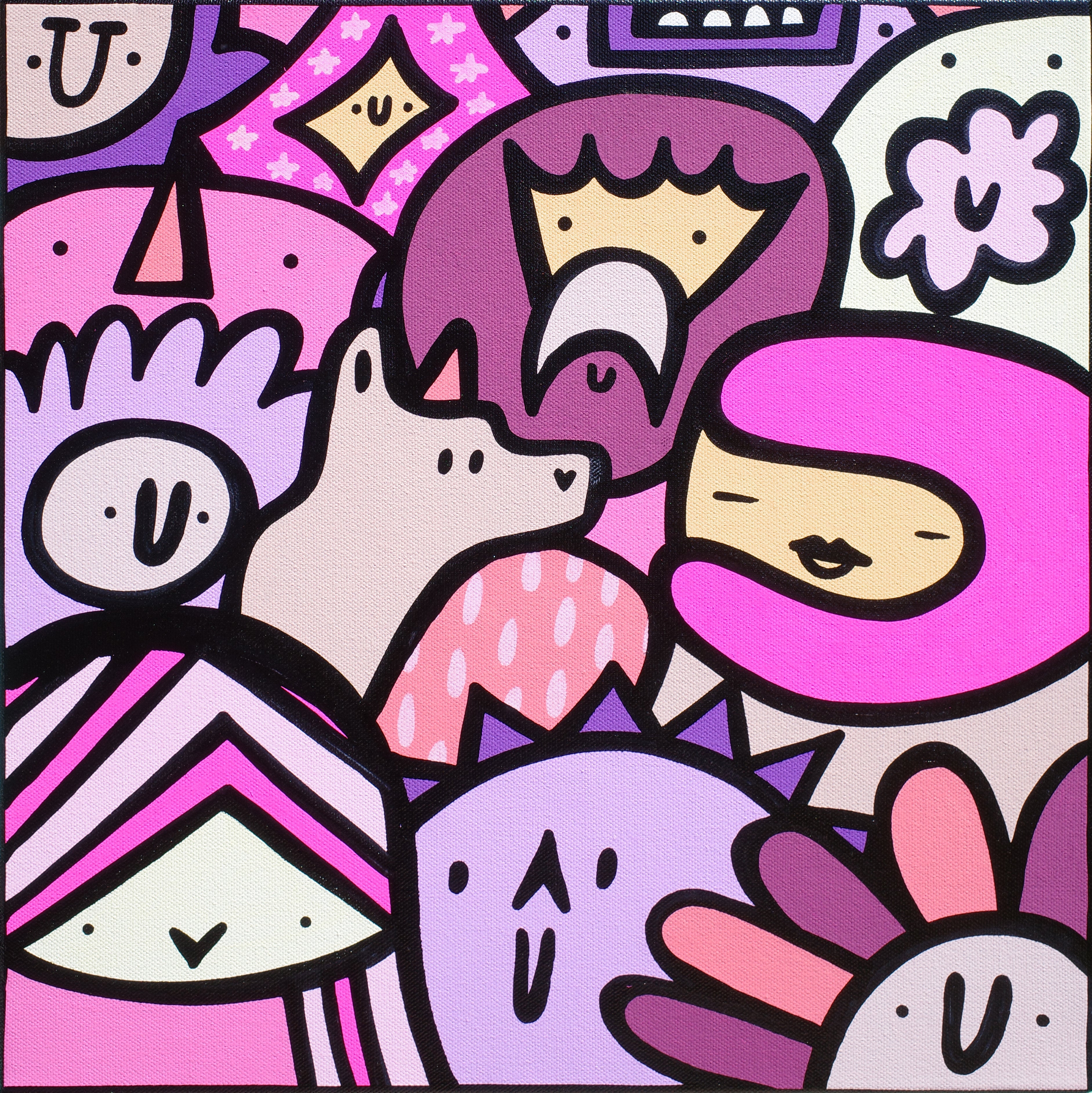 Pinkie Crowd - Original Painting