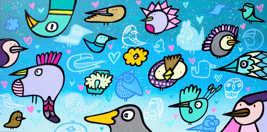 Bubble Birds - Original Painting