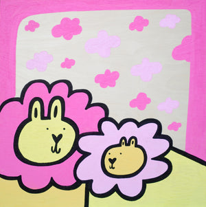 Cloud Lions - Original Painting on wood