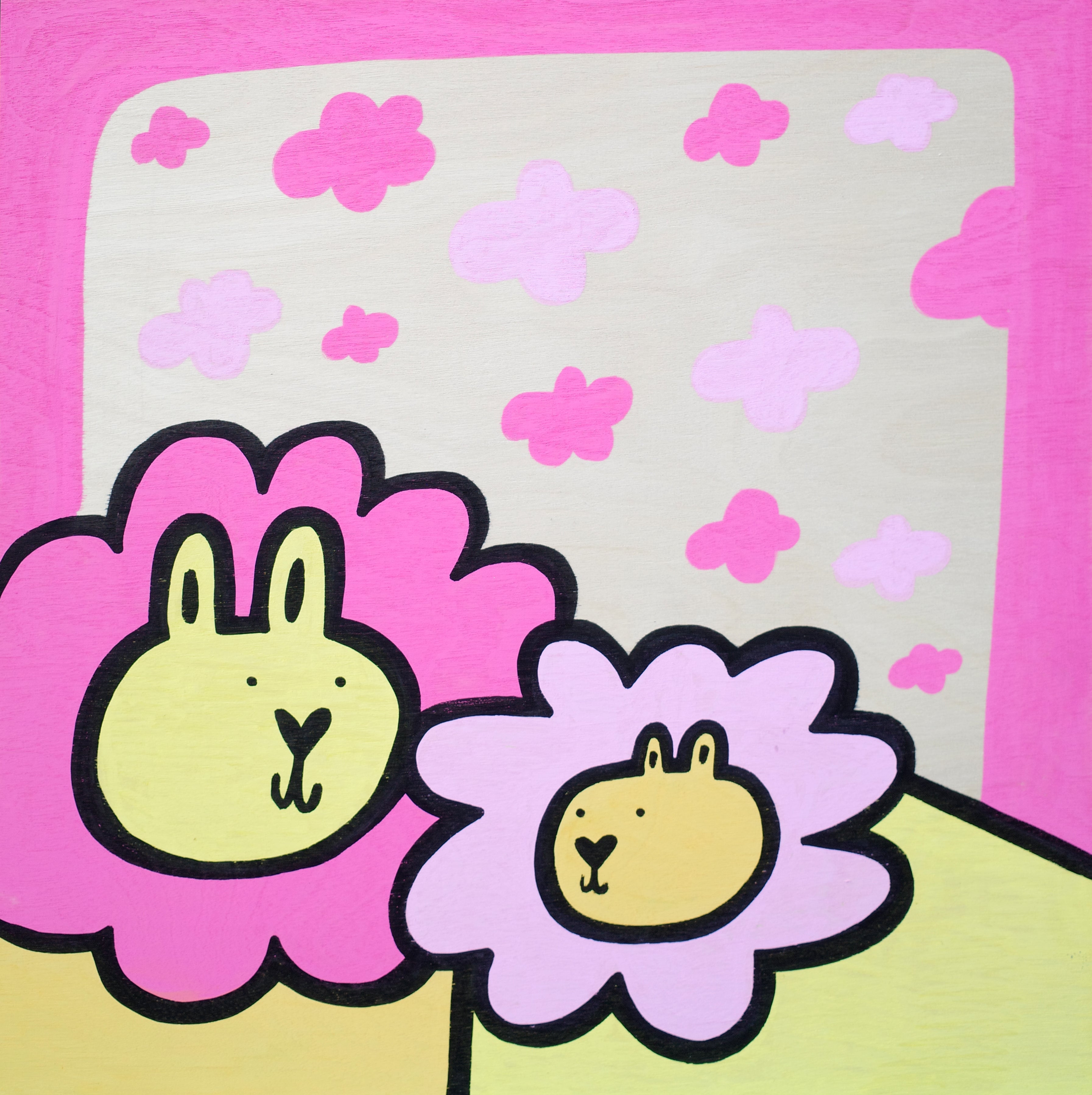 Cloud Lions - Original Painting on wood