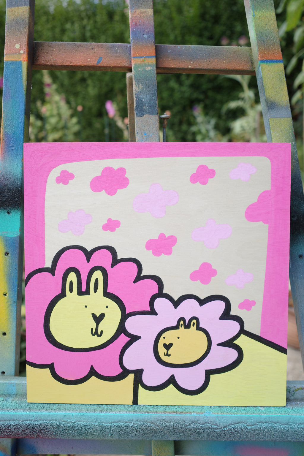 Cloud Lions - Original Painting on wood