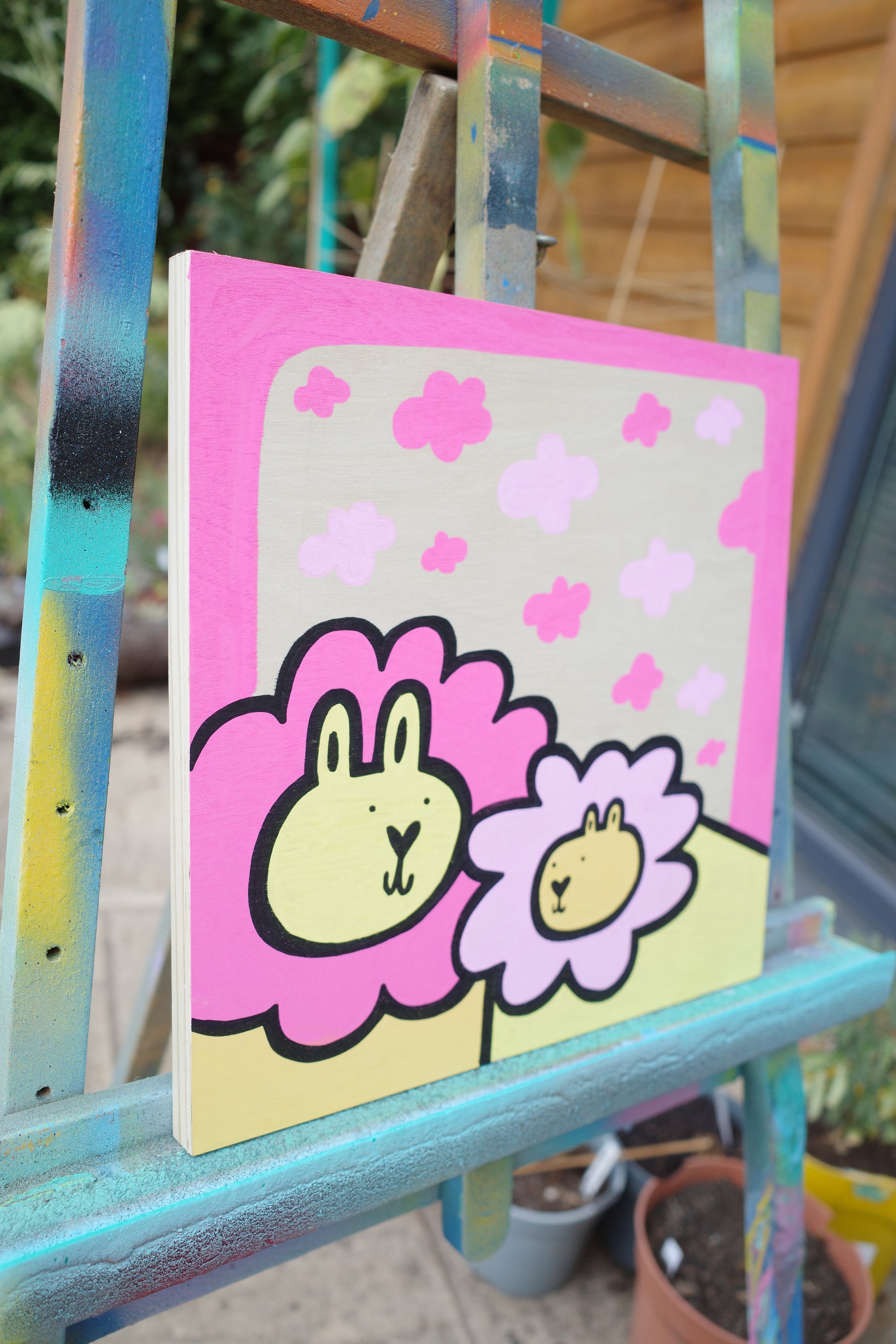 Cloud Lions - Original Painting on wood