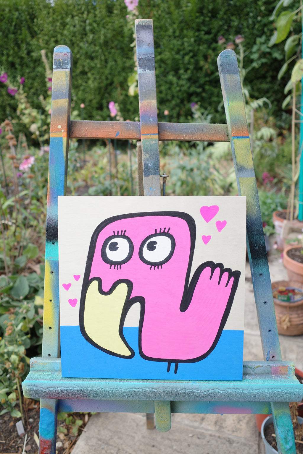 Love Flamingo - Original Painting on wood