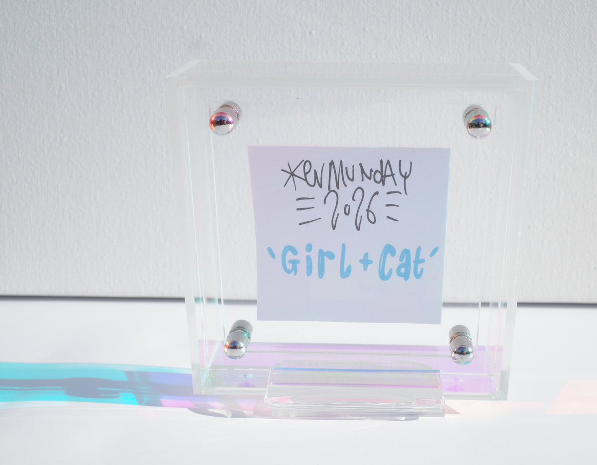 Girl & Cat - Framed Post-it Note