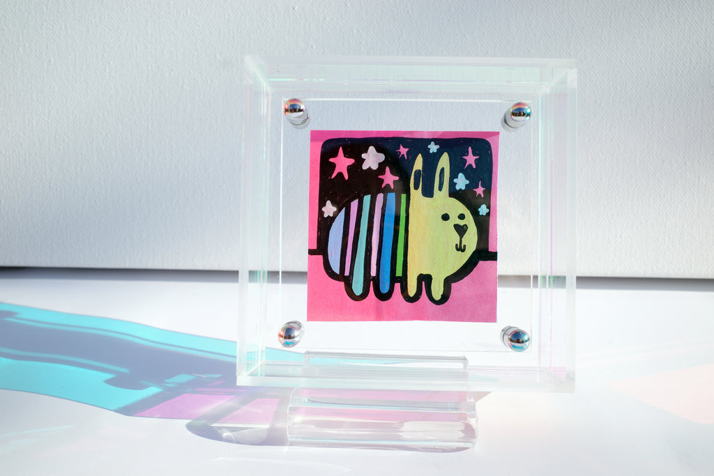 Rabbit & Stars - Framed Post-it Note