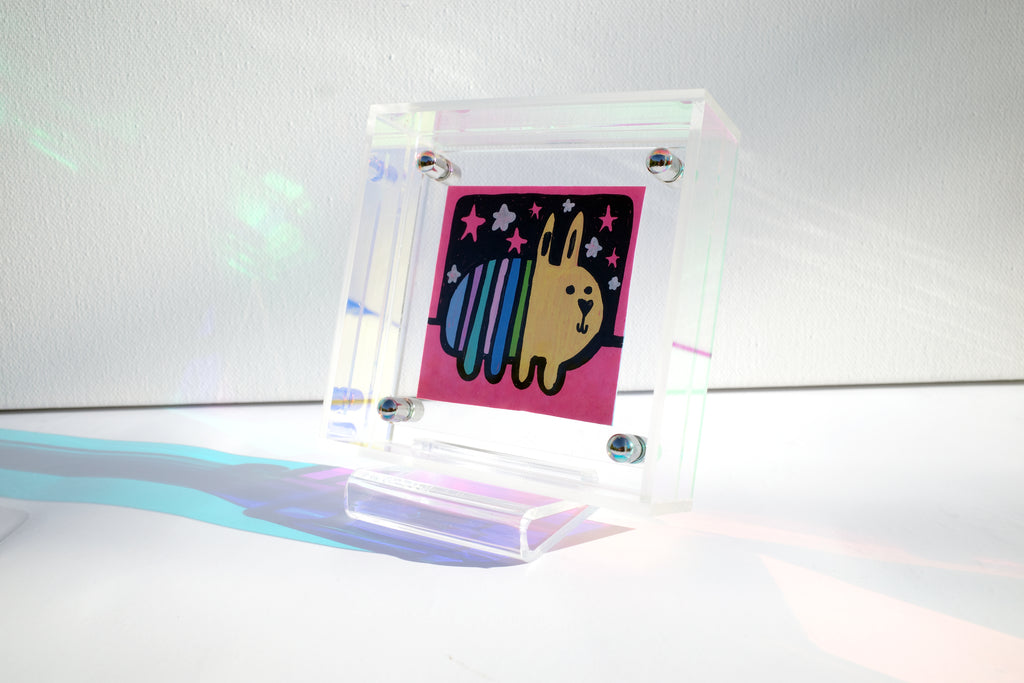 Rabbit & Stars - Framed Post-it Note