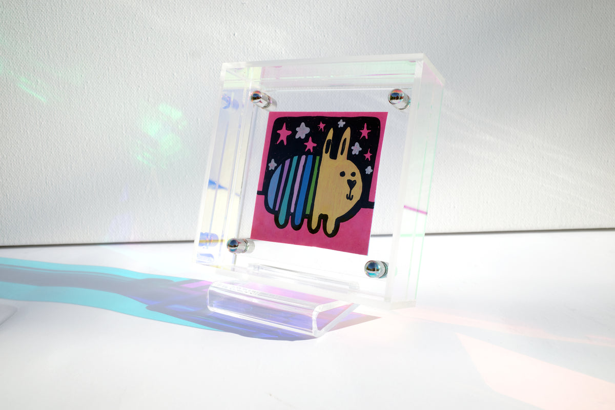 Rabbit & Stars - Framed Post-it Note