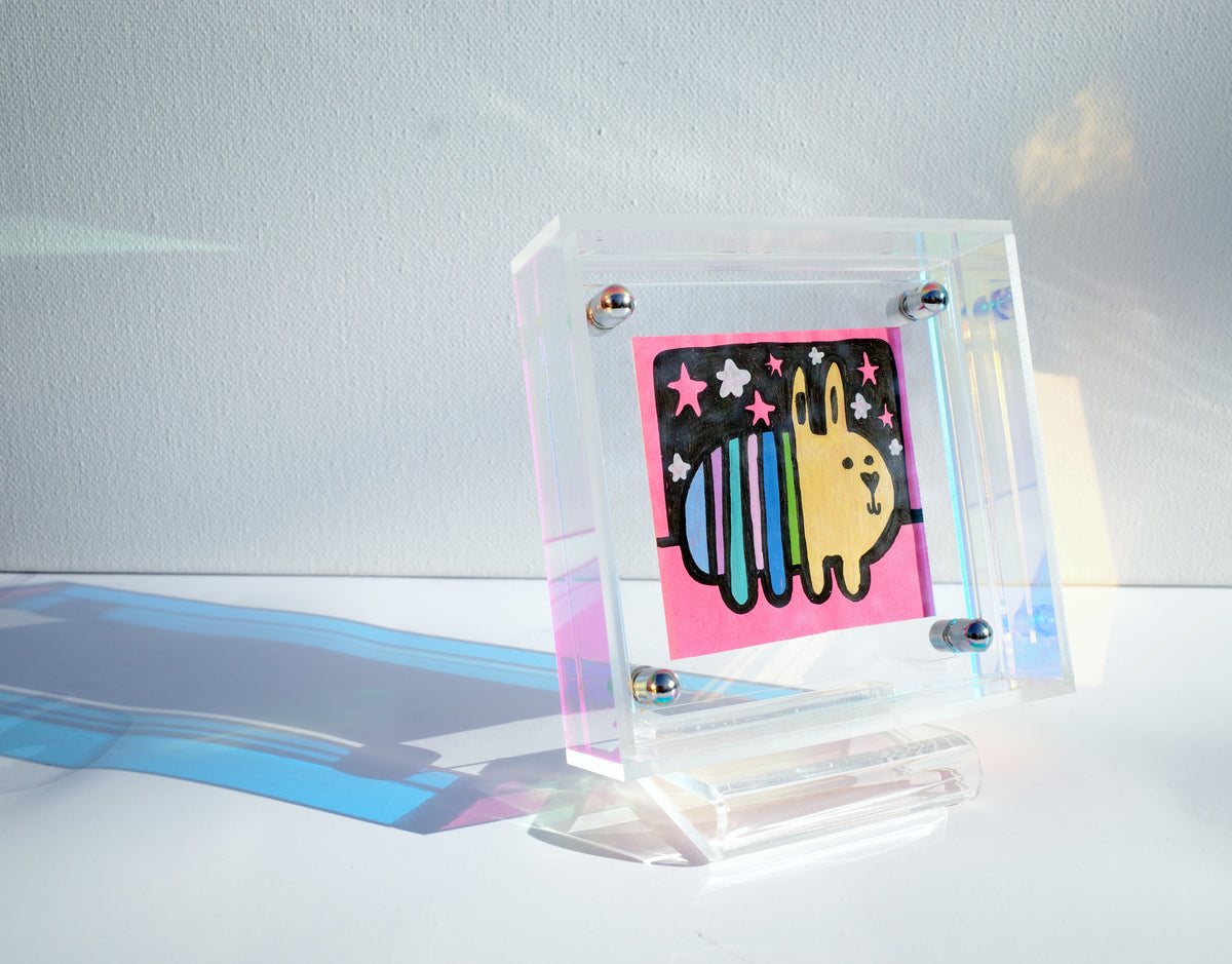 Rabbit & Stars - Framed Post-it Note