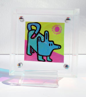 Crooked Dog - Framed Post-it Note