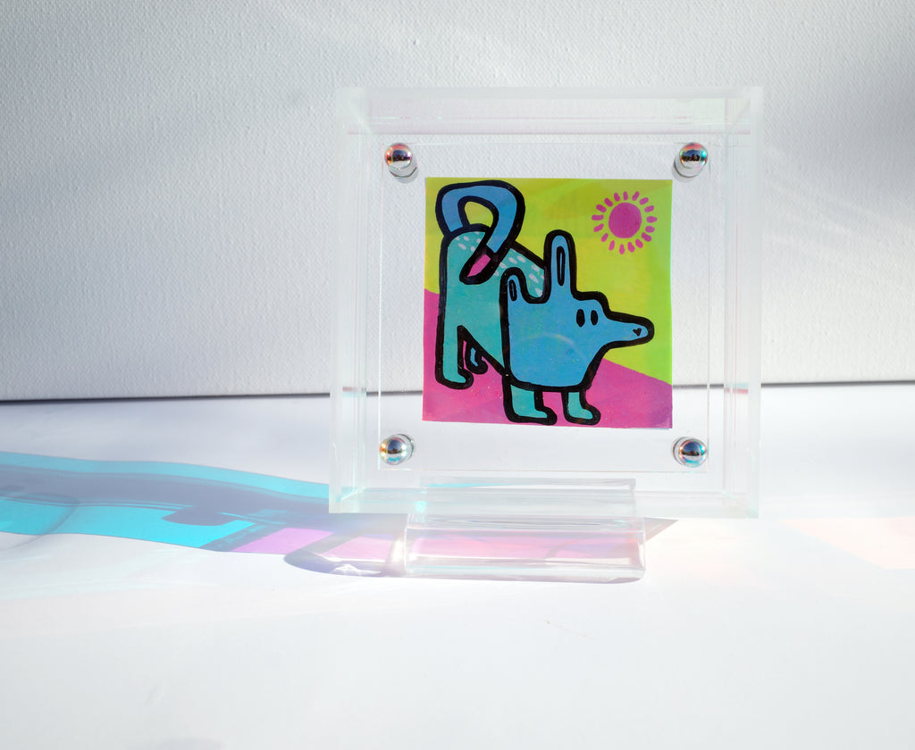Crooked Dog - Framed Post-it Note