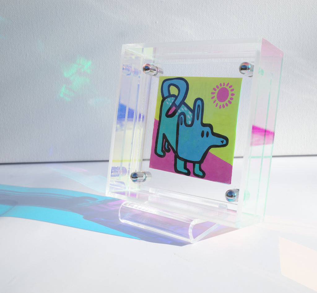 Crooked Dog - Framed Post-it Note