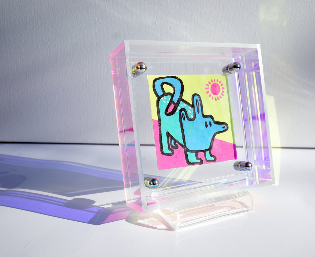 Crooked Dog - Framed Post-it Note