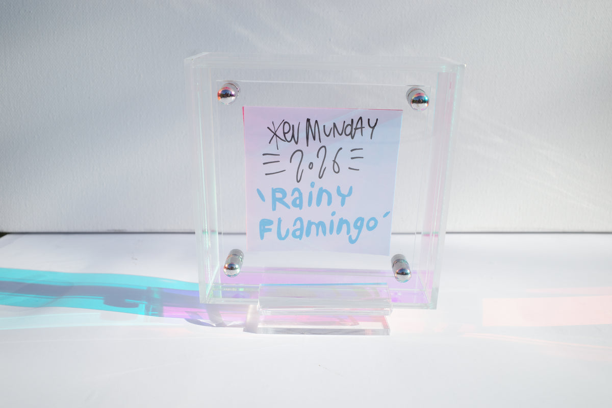 Rainy Flamingo - Framed Post-it Note