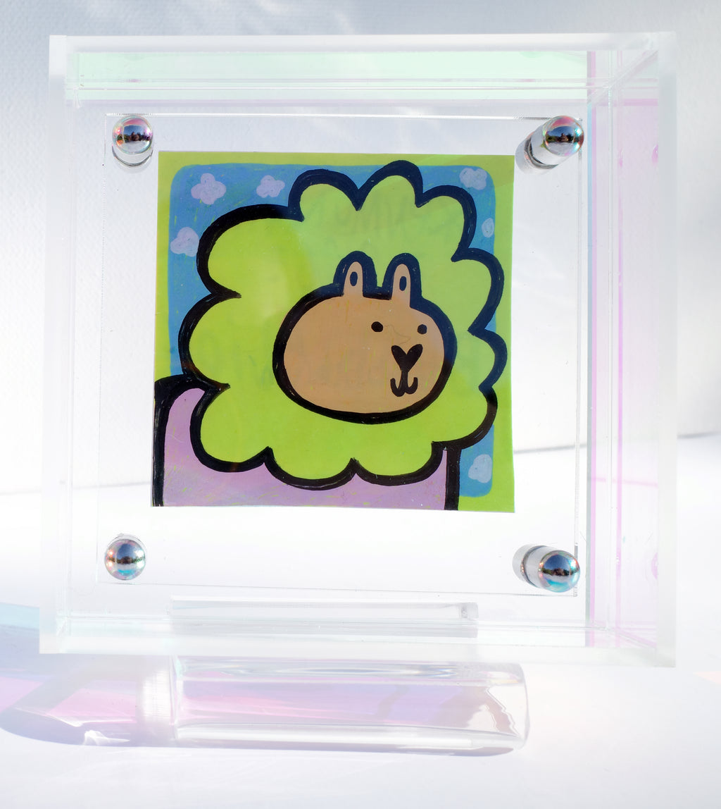 Bubble Lion - Framed Post-it Note