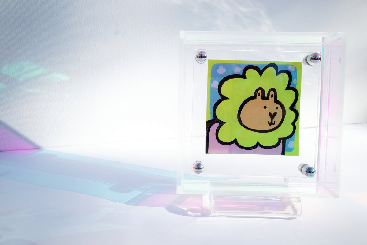 Bubble Lion - Framed Post-it Note