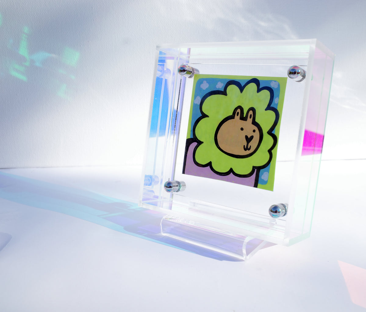 Bubble Lion - Framed Post-it Note