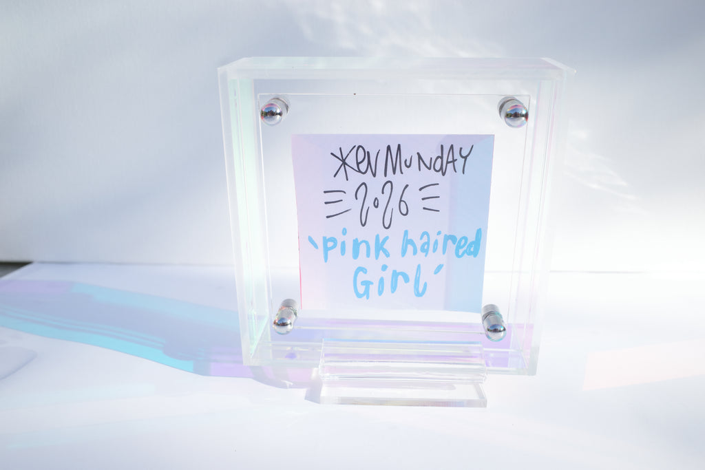 Pink Haired Girl - Framed Post-it Note