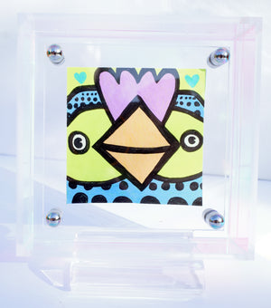 Wide Eyed Chicken - Framed Post-it Note