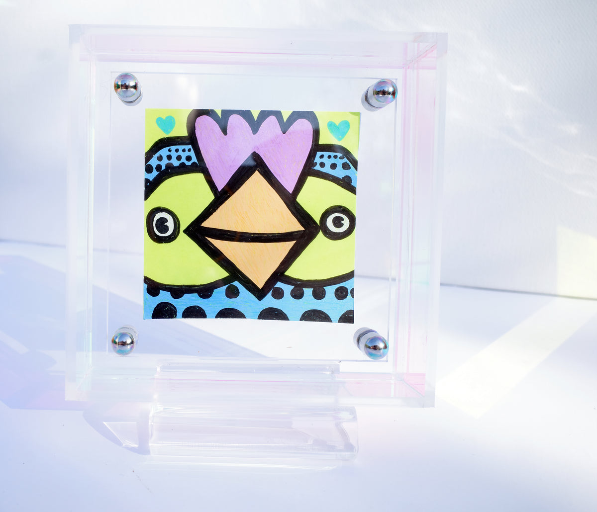 Wide Eyed Chicken - Framed Post-it Note
