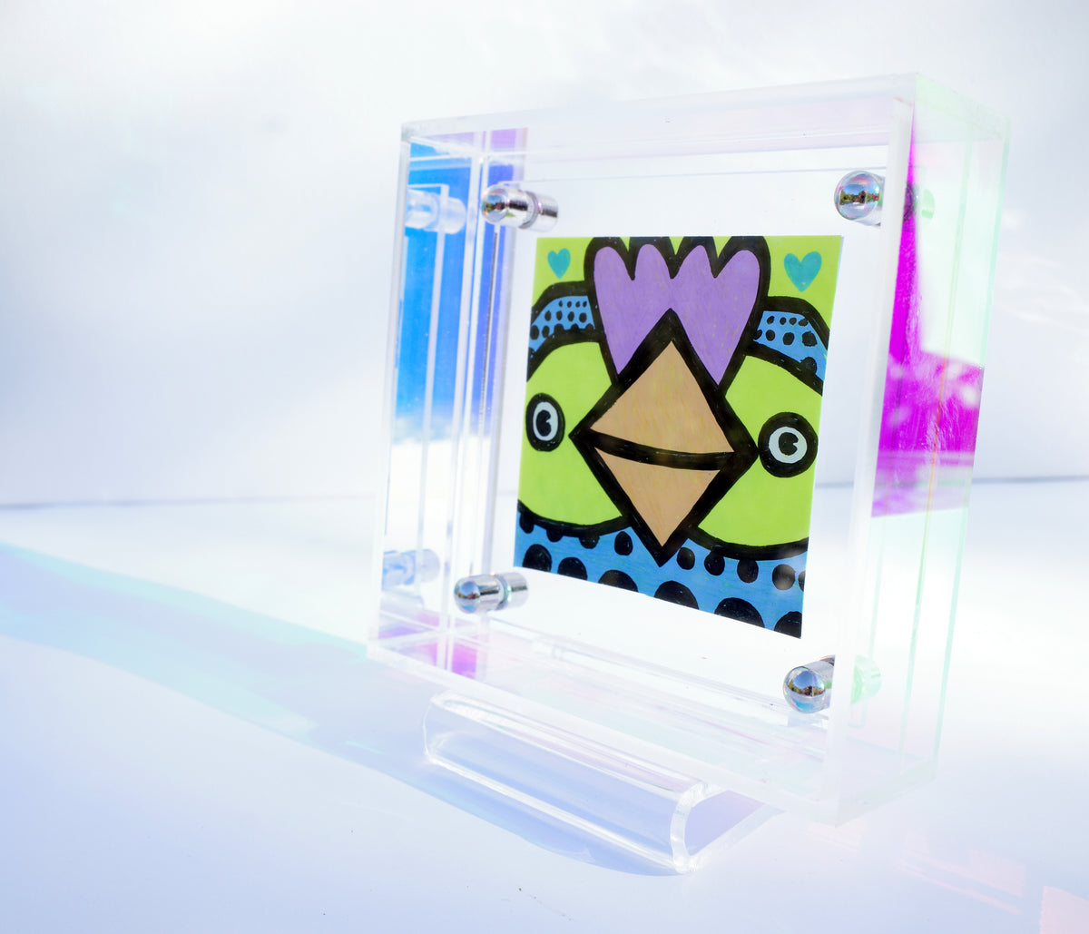 Wide Eyed Chicken - Framed Post-it Note