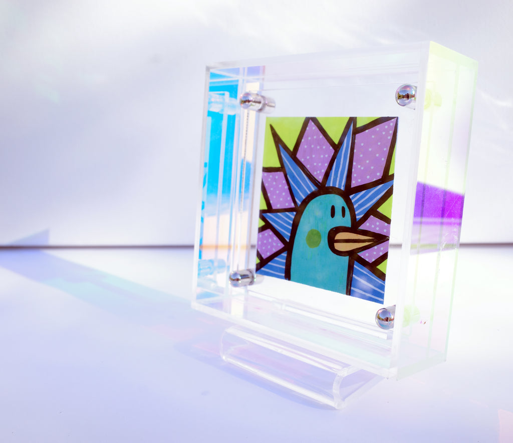 Jellybean Peacock - Framed Post-it Note
