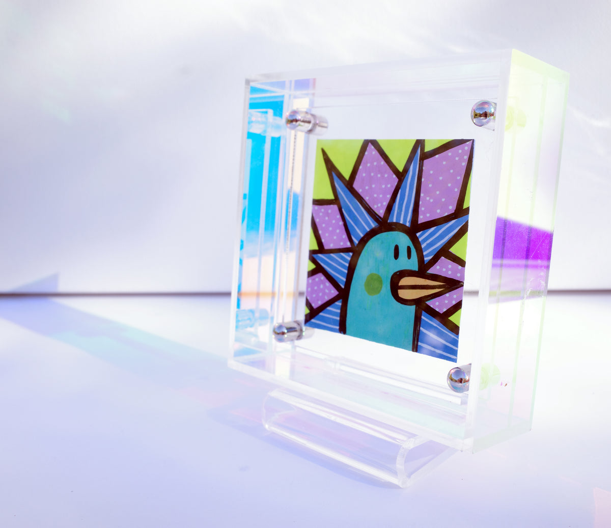 Jellybean Peacock - Framed Post-it Note