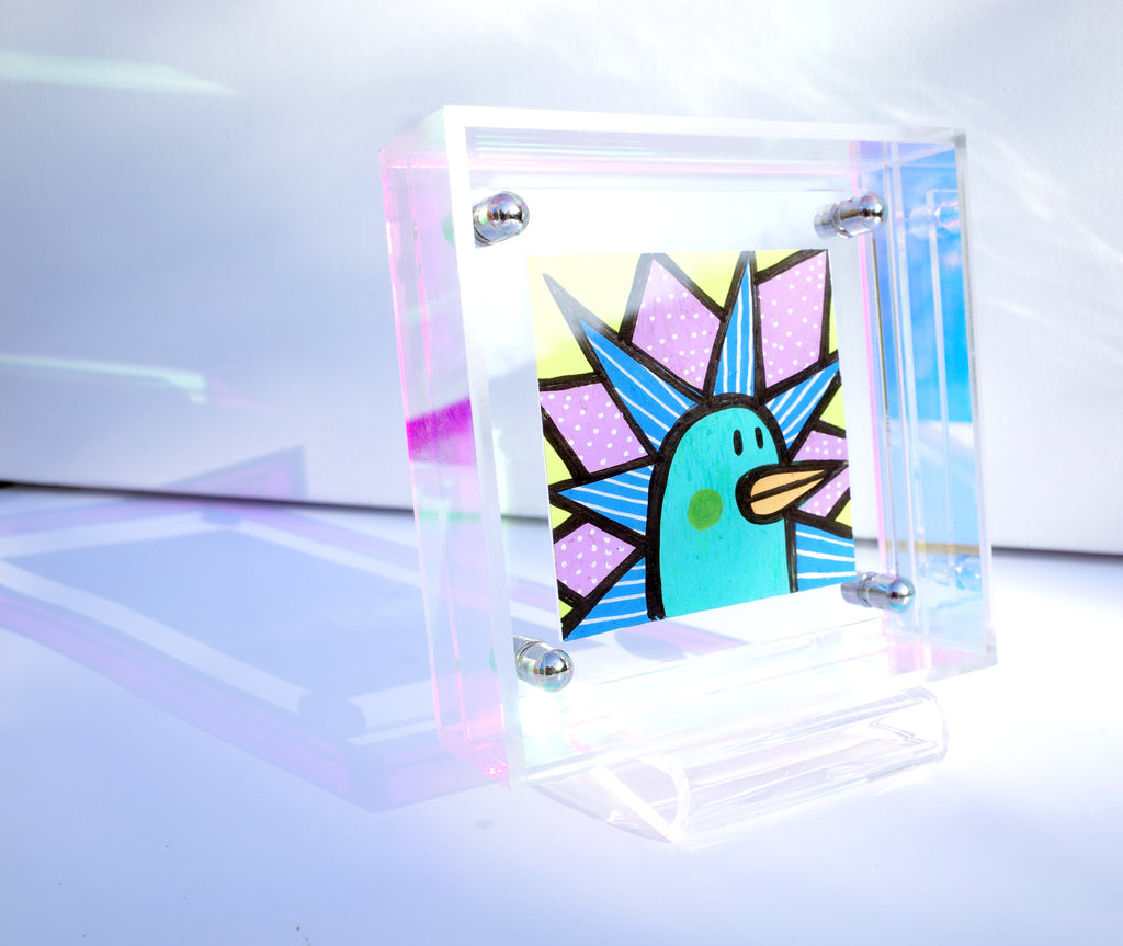 Jellybean Peacock - Framed Post-it Note