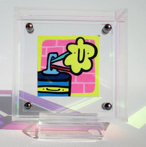 Happy Spray Can - Framed Post-it Note