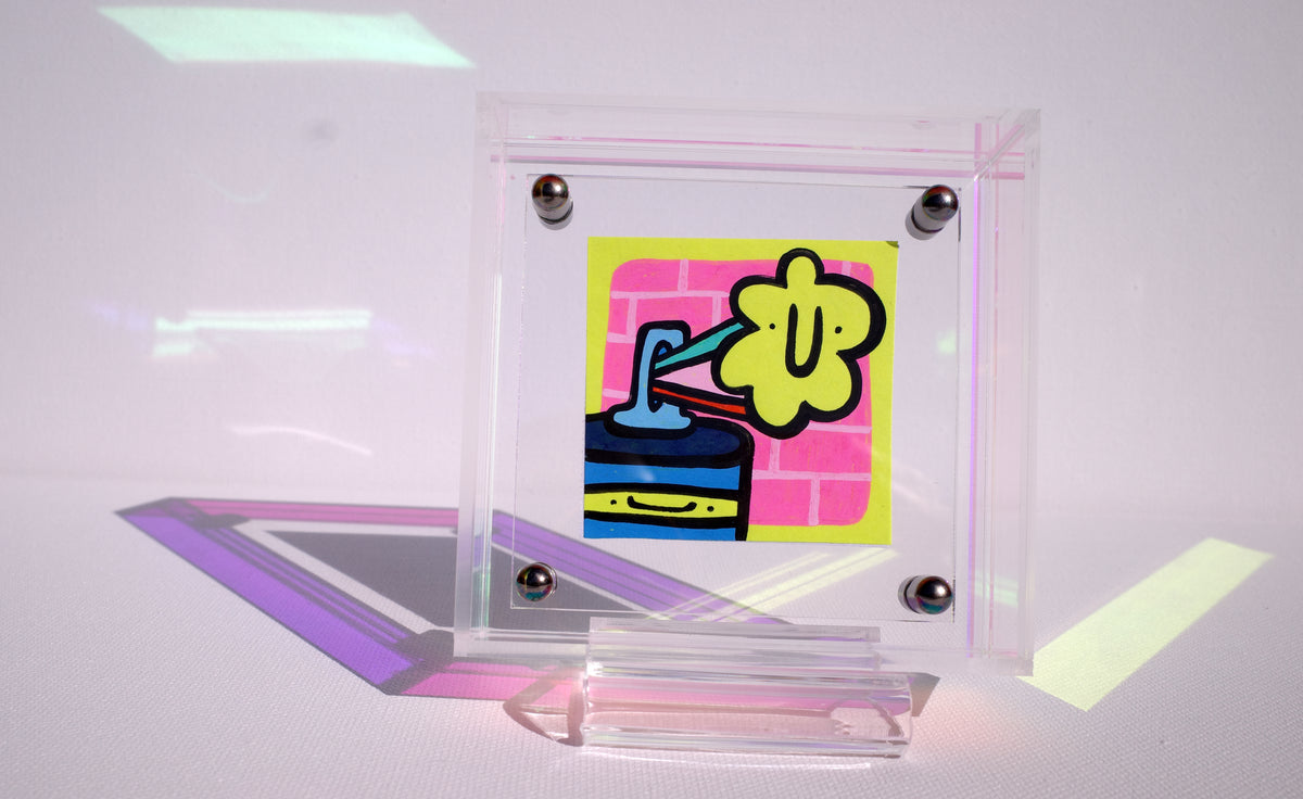 Happy Spray Can - Framed Post-it Note