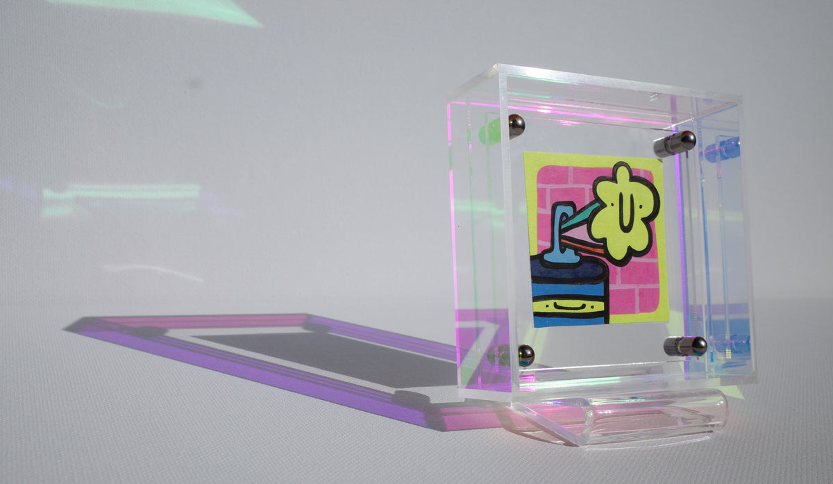 Happy Spray Can - Framed Post-it Note