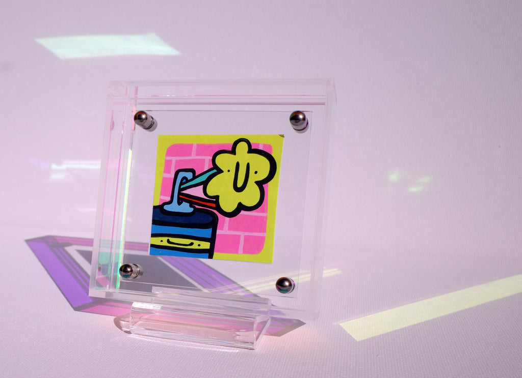 Happy Spray Can - Framed Post-it Note
