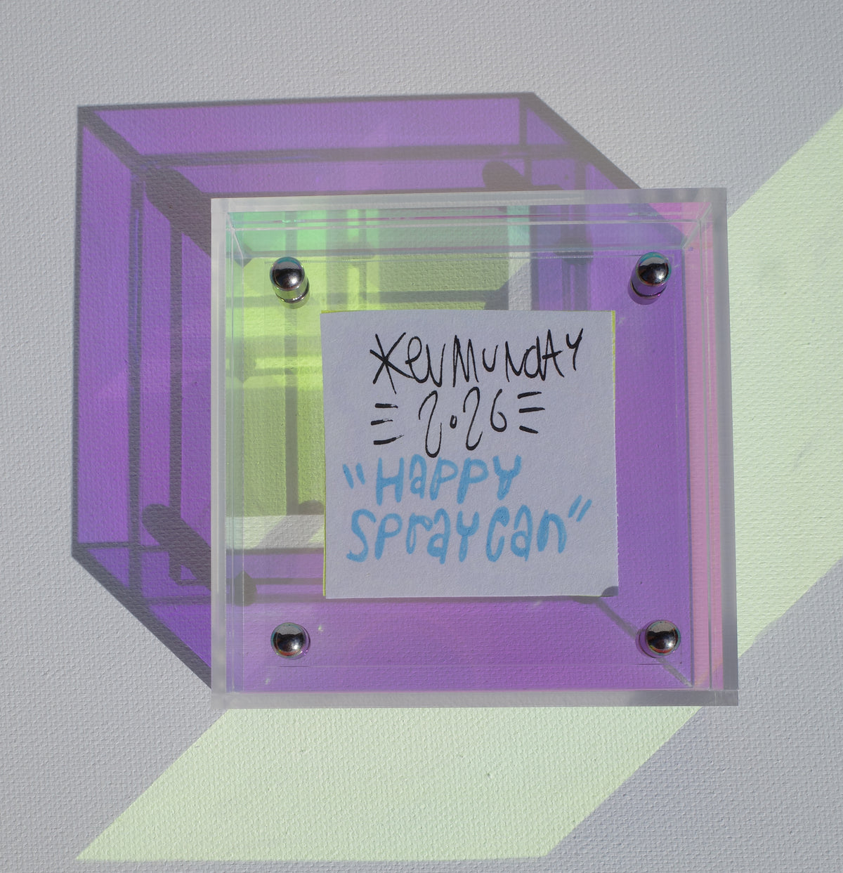 Happy Spray Can - Framed Post-it Note